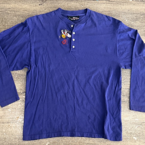 Disney Other - Disney vintage Lion king embroidered Rafiki purple Henley long sleeve shirt